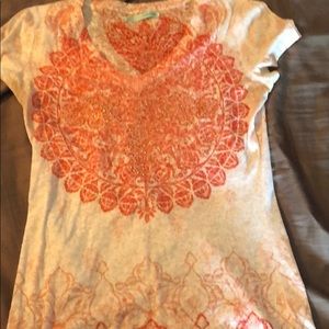 Orange cute v neck shirt